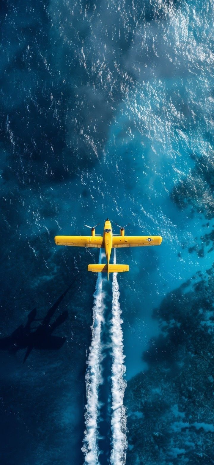 Flight over ocean representing vision